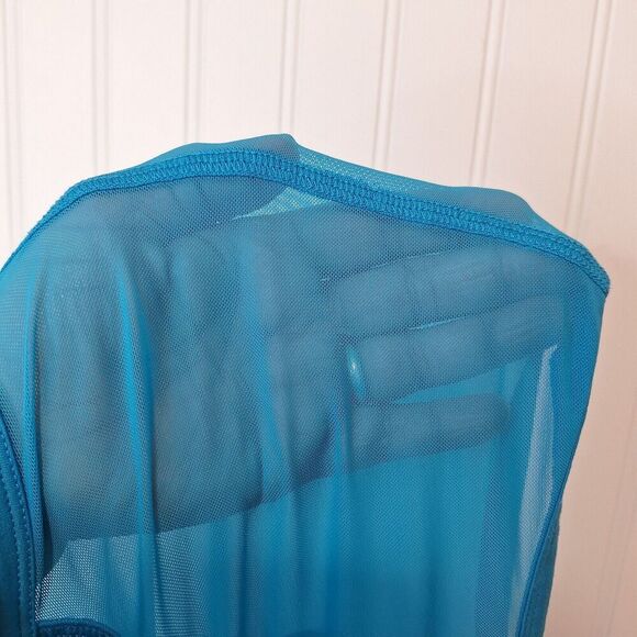 CATO Est 1946 Womens 26/28W Mesh Shoulder Pullover Top Blue‎ Cap Sleeve Stretch - Picture 4 of 8